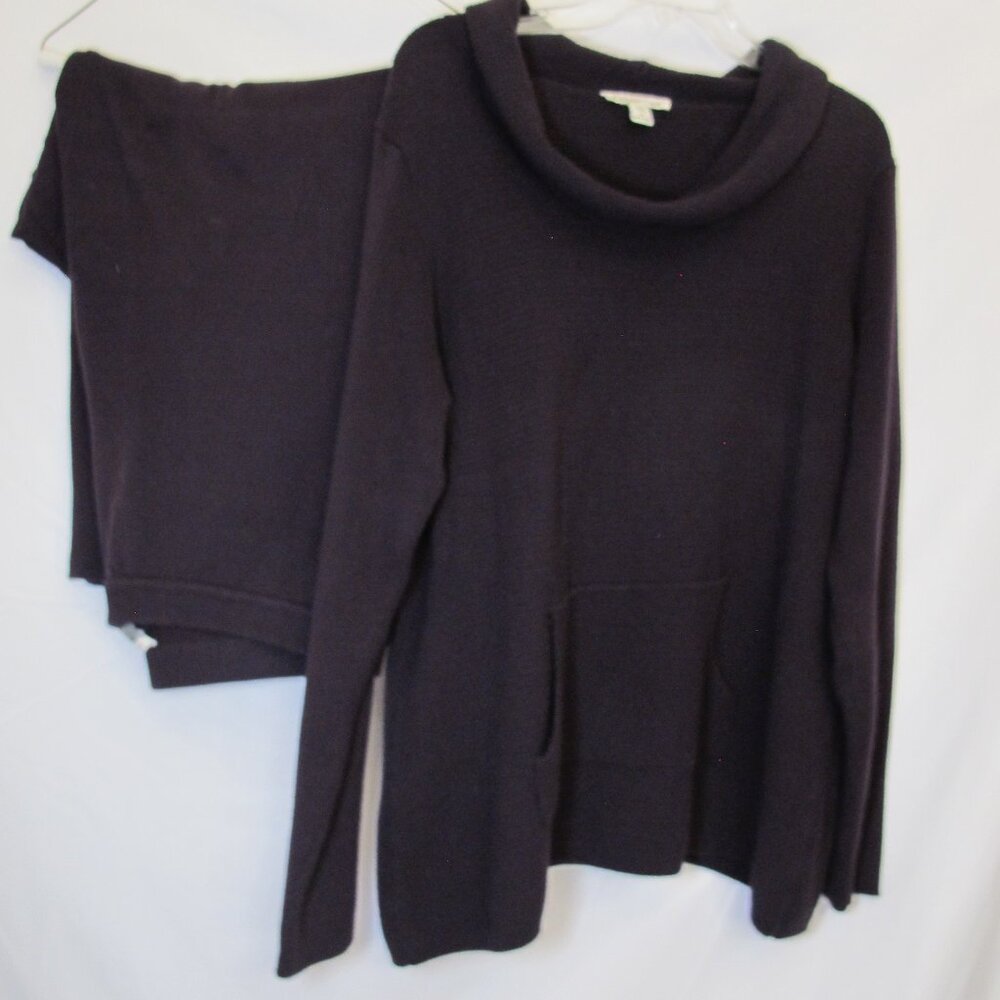 Coldwater Creek dark purple knit pantset 1x